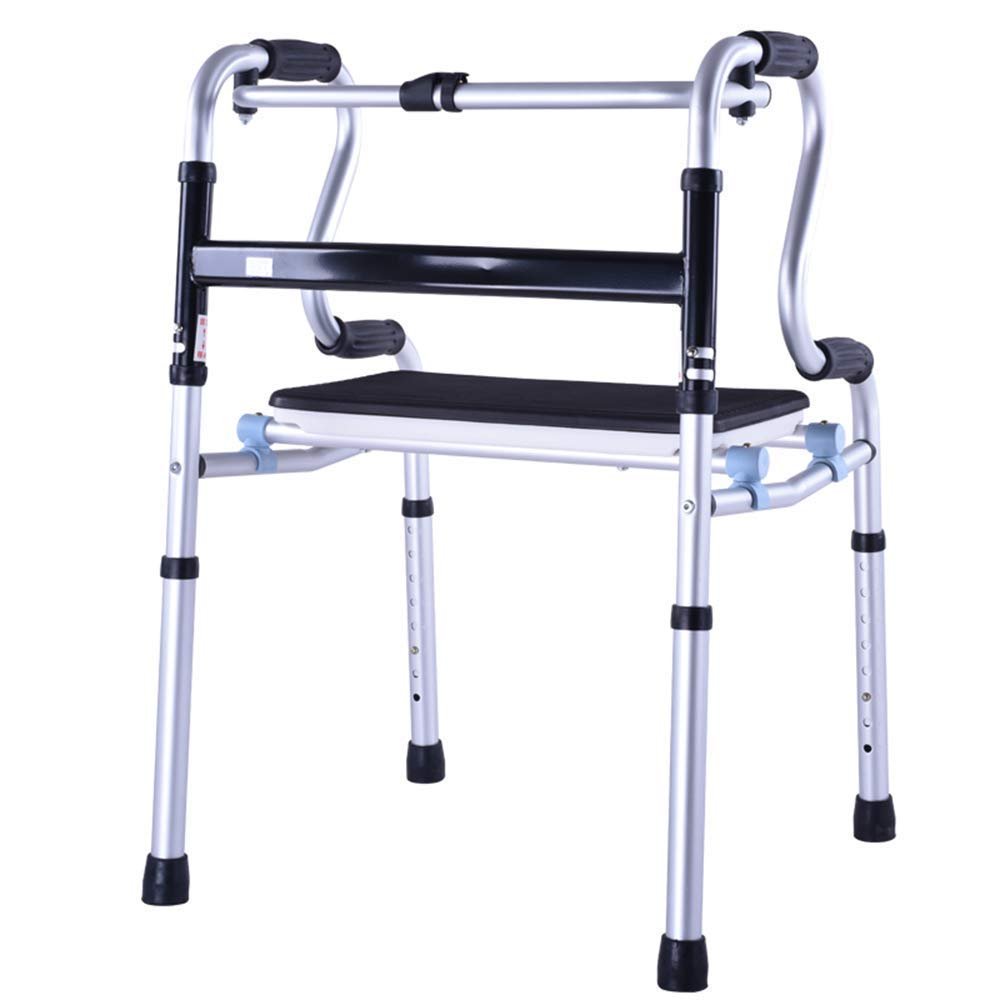 NATWEE Wheelchair Walker, Wheelless Walking Aid with Seat, Four-Legged and Non-Slip
