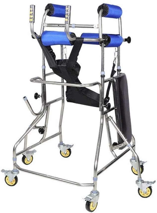 YYAI-HHJU Foldable Rollator Walker with Padded Seat, Carrying Bag, Lockable Brakes, and Height Adjustment