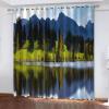 GOKSEL Blackout Curtains, 2 Panels, 140 x 245 cm, Lakes and Forests, for Living Room, Bedroom or Nursery view 1