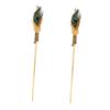 Interactive Cat Toy with Peacock Feathers and Wooden Wands, 2-Piece Set view 1
