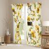 Cute Dog Window Curtains, Cartoon Corgi Paw Print Floral Curtains, 2 Panels, Medium, Good Light-Blocking Effect view 3