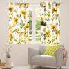 Cute Dog Window Curtains, Cartoon Corgi Paw Print Floral Curtains, 2 Panels, Medium, Good Light-Blocking Effect view 4