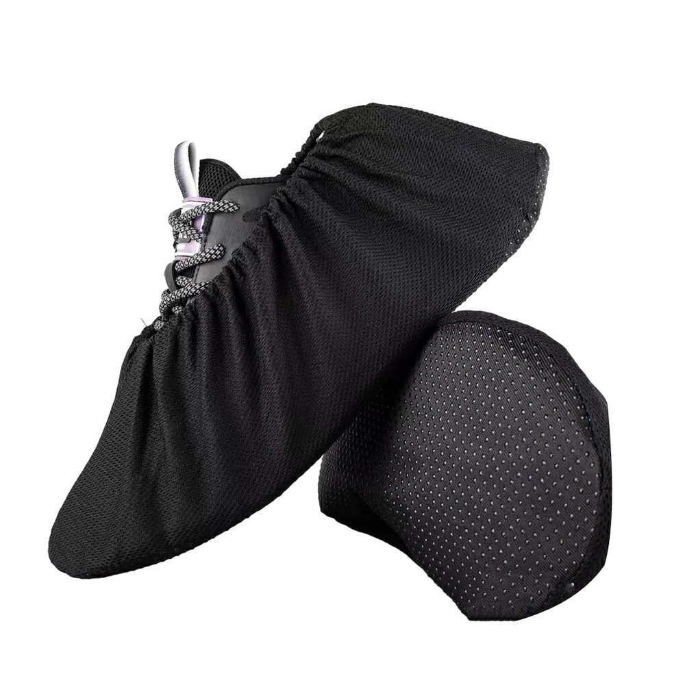 YIUPEDRFG Black Shoe Covers for Office and Workshop, Reusable, Dustproof, Waterproof and Non-Slip, Easy to Use, Black L, Size 44–50