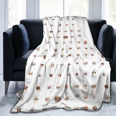Boobs Super-Soft Warm Fleece Blanket, Comfortable Flannel Four-Season Blanket for Bedroom, Bed and Sofa