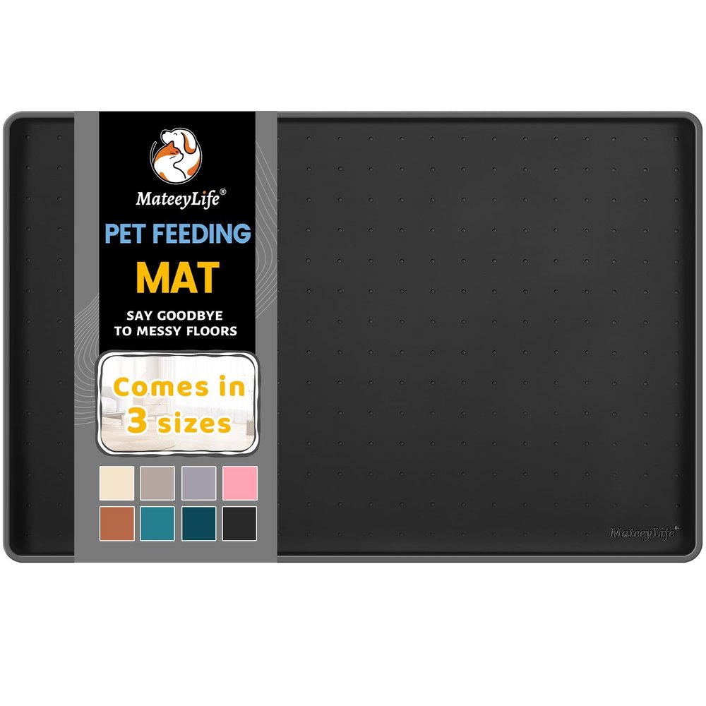 MateeyLife Cat and Dog Bowl Mat for Large Dog Bowls