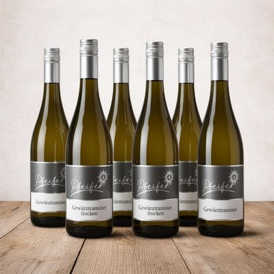 Dry Gewürztraminer White Wine, 6 x 750 mL