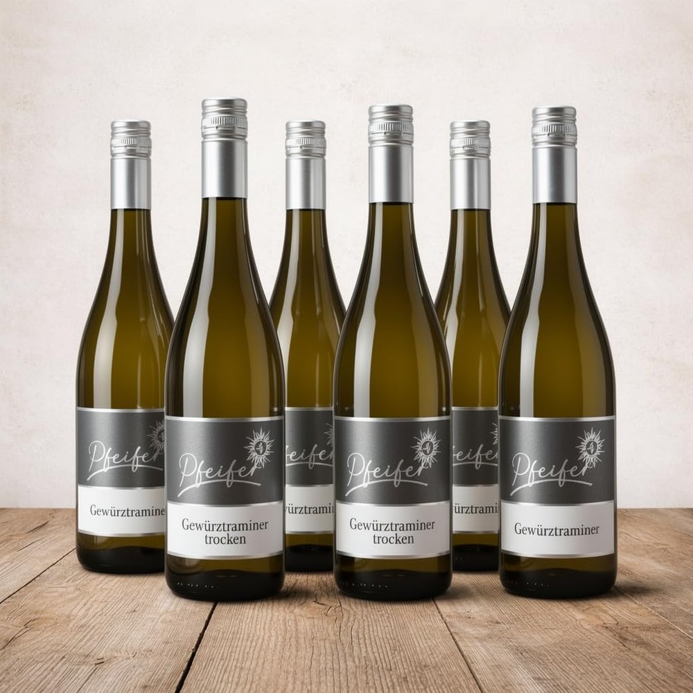 Dry Gewürztraminer White Wine, 6 x 750 mL