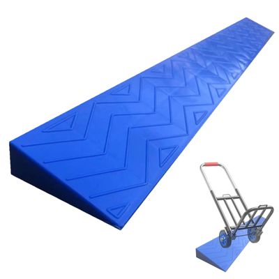 SIDID Portable Plastic Wheelchair Threshold Ramp, Non-Slip Curb Ramp, Blue, 100 x 7 x 1 cm