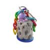 Ailan Colorful Parrot Toy with Hook for Chewing and Beak Grinding, Molar Stone, ABS Chew Toy, String Bird, Promotes Beak Health view 1