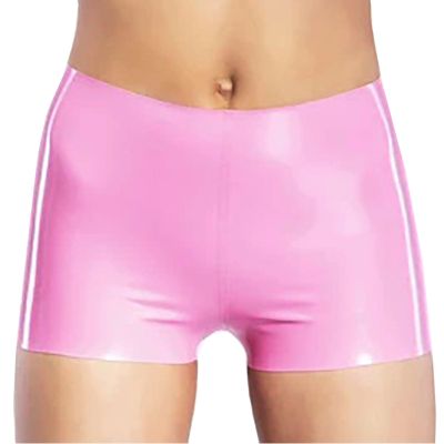 ERNZI Pink Natural Latex Rubber Women's Boxer Shorts, Fetish Underwear, Handmade, XL