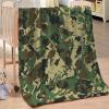 Soft Green Camouflage Flannel Blanket, 130 x 150 cm, 3D Digital Print view 3