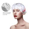 Women's Shower Cap with Paris Eiffel Tower and Floral Print view 4