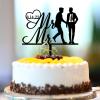 Mr & Mr Cake Topper for Men, Anniversary, Moon and Stars, Happy Birthday, Love Is Love, Black Acrylic view 3
