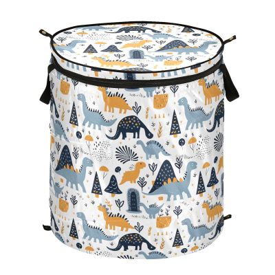 Foldable Dinosaur-Print Storage Basket for Toys, Office, Bathroom, and Linens