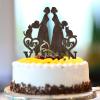 Mrs and Mrs Brown Happy Birthday Cake Topper, Two Women Silhouette Cupcake Topper, Acrylic Black view 3