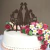 Mrs and Mrs Brown Happy Birthday Cake Topper, Two Women Silhouette Cupcake Topper, Acrylic Black view 4