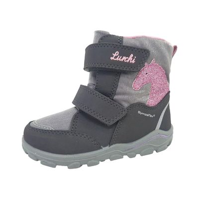 Lurchi Kalea Sympatex First-Walker Shoe, DK Blue/Pink, EU 27, Wide