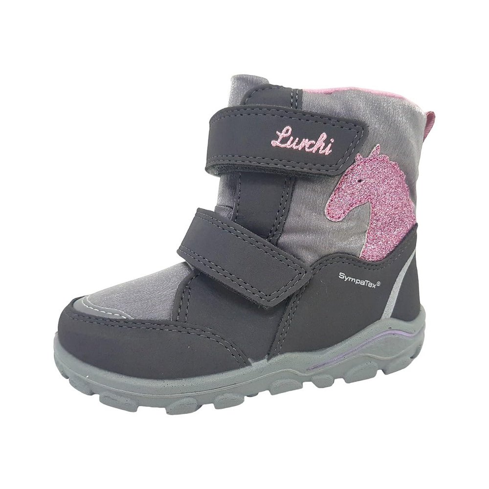 Lurchi Kalea Sympatex First-Walker Shoe, DK Blue/Pink, EU 27, Wide