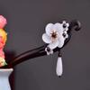 Chinese Hair Stick with Vintage Tassel, Black Sandalwood and Rhinestone Details view 1