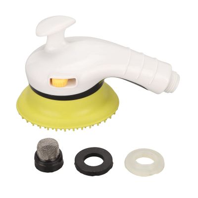 Plcnn Bath Brush for Dogs and Cats, Pet Shower Head Brush with Switch, Soft Tooth Massage, Yellow