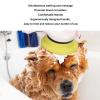 Plcnn Bath Brush for Dogs and Cats, Pet Shower Head Brush with Switch, Soft Tooth Massage, Yellow view 3
