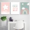 KEBIA Cartoon Rainbow Nursery Quote Poster, Wall Art, Canvas Print, Children's Artwork, Kids' Decor, Picture, Nursery Bedroom Decoration, 70 x 100 x 3 cm, Frameless view 1