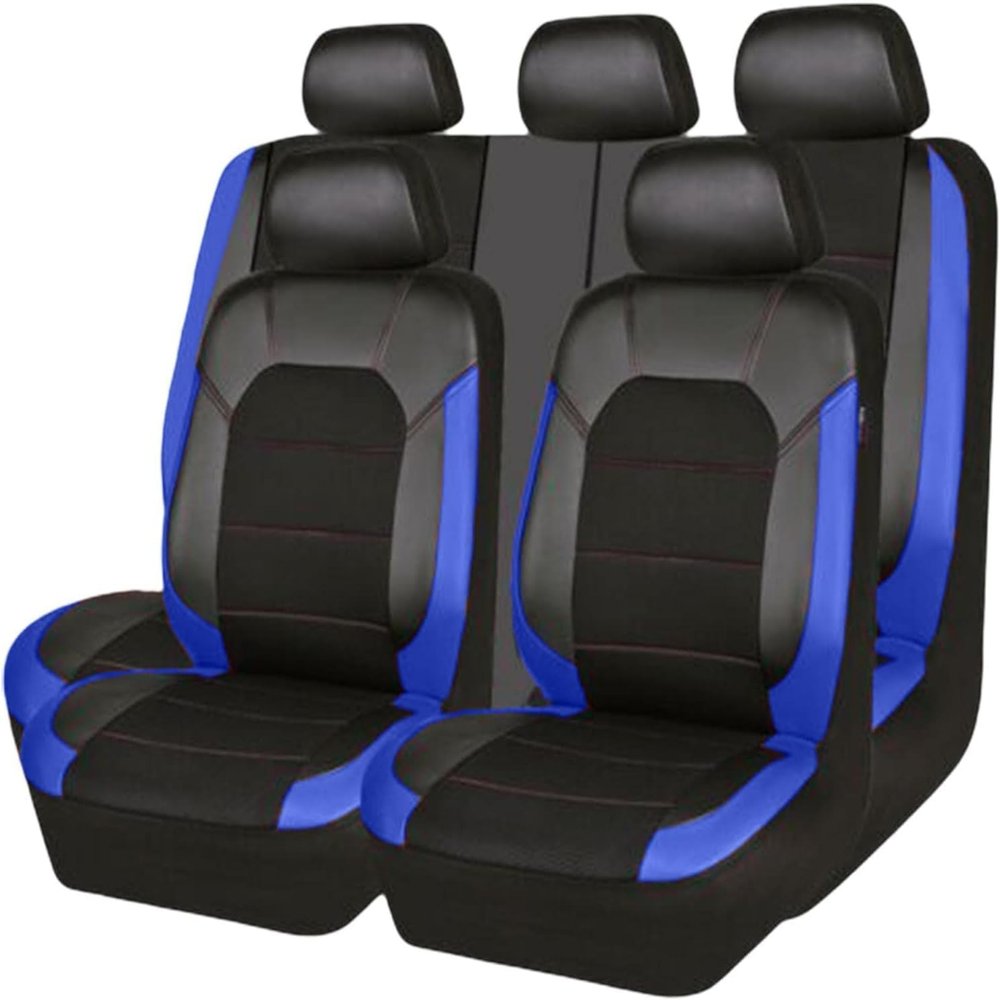 VOIV 9-Piece Car Seat Cover Set for Ford Kuga MK2, 2012–2019, Waterproof Leather, Dark Blue