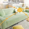 Stretch Chenille Sofa Cover for 3-Seat Couch, Beige, L (160–200 cm) view 3