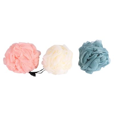3-Pack Soft Mesh Shower Poufs for Bathing and Exfoliating