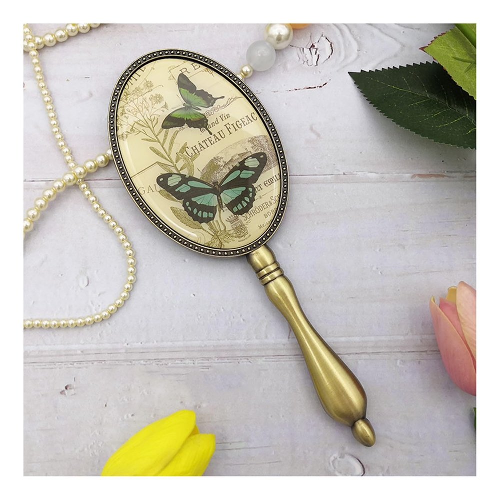 APLUSH Oval Handheld Makeup Mirror with Ergonomic Handle