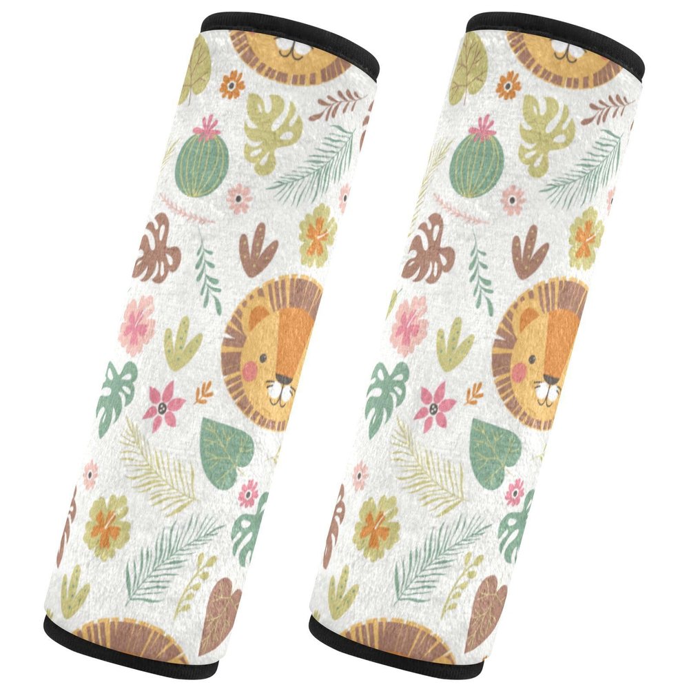 Car Seat Belt Shoulder Pads, 2-Pack, Cartoon Lion