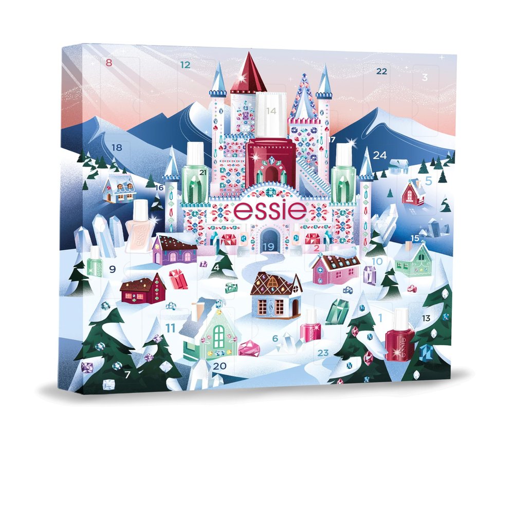 essie 24-Day Nail Advent Calendar – 24 Full-Size and Mini Products for a Professional Manicure at Home