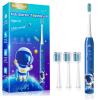 Electric Toothbrush for Kids Ages 3–12, Rechargeable Sonic Toothbrush with Timer, Habit-Building Stickers, 3 Modes, Astronaut Blue view 1