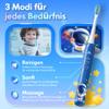 Electric Toothbrush for Kids Ages 3–12, Rechargeable Sonic Toothbrush with Timer, Habit-Building Stickers, 3 Modes, Astronaut Blue view 4