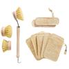 Chinchilla Set: 7 Luffa Sponges and Dish Brush with 3 Replacement Heads view 1