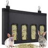 Rabbit Hay Feeder Bag with 4 Windows, Black view 1