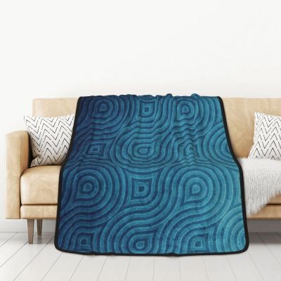 Green Curve-Texture Fleece Throw Blanket, 50 x 60 in
