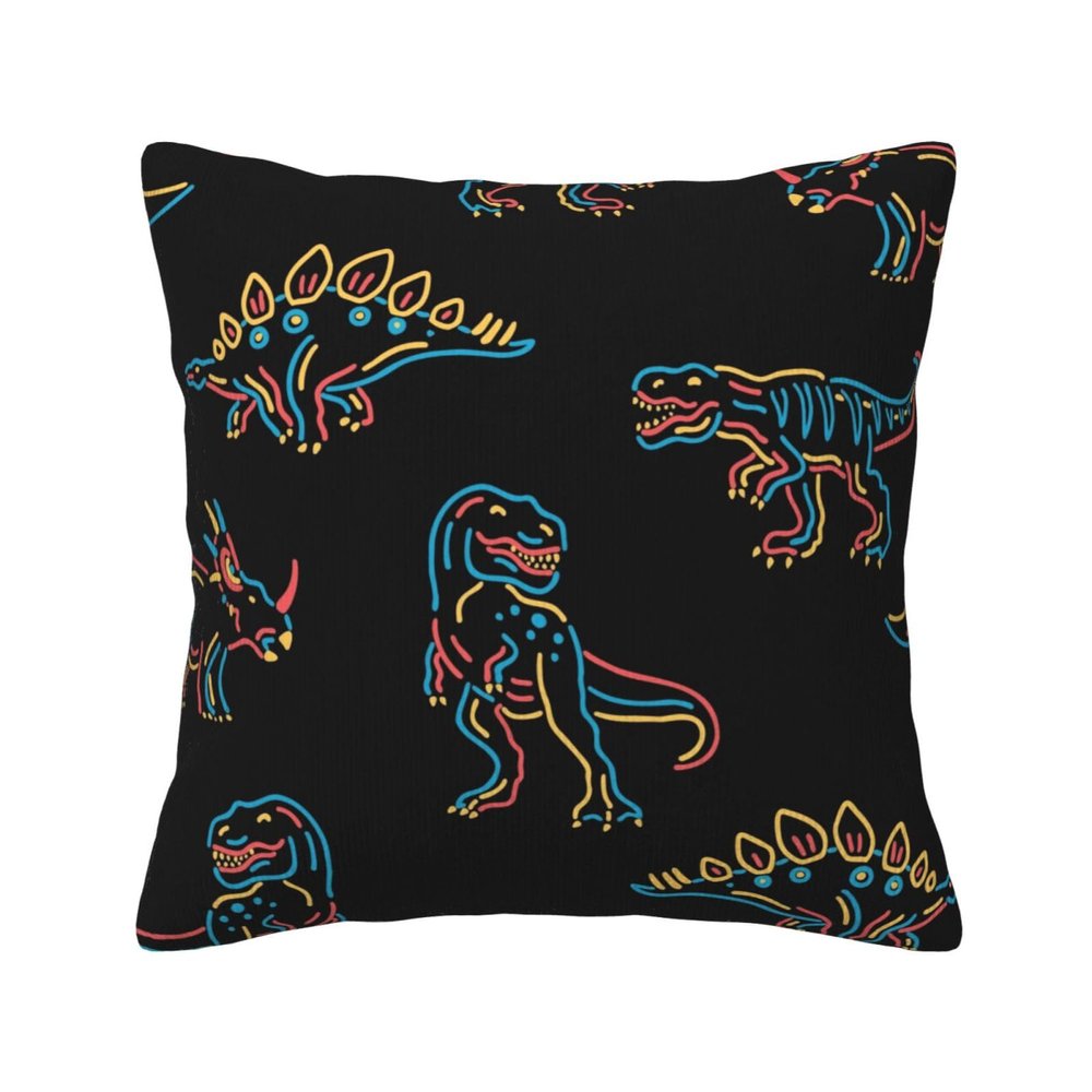 Dinosaurs5 Dinosaur Fall Pillow Cover, Linen Farmhouse Decor