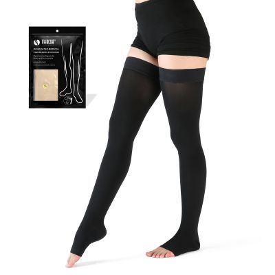 VARCOH Thigh-High Compression Stockings, Open Toe, for Women and Men