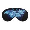 Blue Rose Floral and Butterfly Sleep Mask with Glowing Butterfly view 1