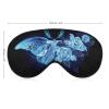 Blue Rose Floral and Butterfly Sleep Mask with Glowing Butterfly view 2