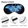 Blue Rose Floral and Butterfly Sleep Mask with Glowing Butterfly view 3