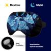 Blue Rose Floral and Butterfly Sleep Mask with Glowing Butterfly view 4
