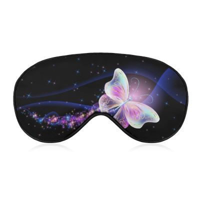 Pink Butterfly Sleep Mask with Glowing Stars and Adjustable Strap