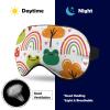 Cartoon Frog Plant Sleep Mask, Rainbow Mushroom Eye Cover, Adjustable, Super Soft, for Men and Women, Travel and Naps view 4