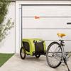vidaXL Dog Bike Trailer Green and Black Oxford Fabric & Iron view 2
