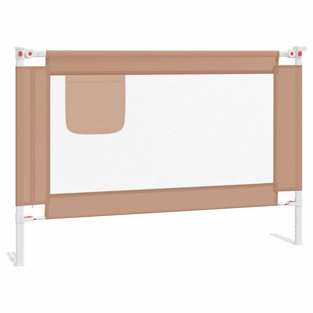 vidaXL Toddler Bed Rail, Bed Guard, Taupe, 100 x 25 cm, Fabric