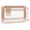 vidaXL Toddler Bed Rail, Bed Guard, Taupe, 100 x 25 cm, Fabric view 4