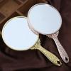 HUFFA Vintage Oval Handheld Makeup Mirror, Silver view 3