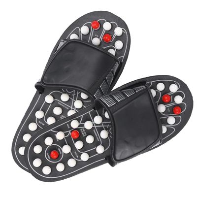 RIEONA Magnetic Massage Slippers with Rotating Acupressure Points, Red, Size 38–39